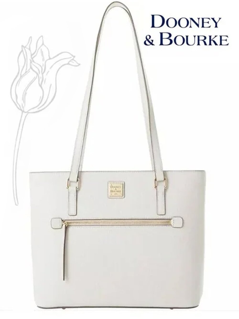 Dooney & Bourke Saffiano Collection Large Leather Shopper Tote Bag